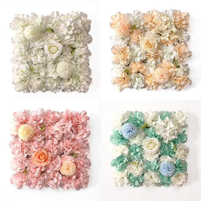 Bulk Flower Wall Panels 15 x 15 Inch 3D Silk Rose Floral Wall Decorative Wholesale