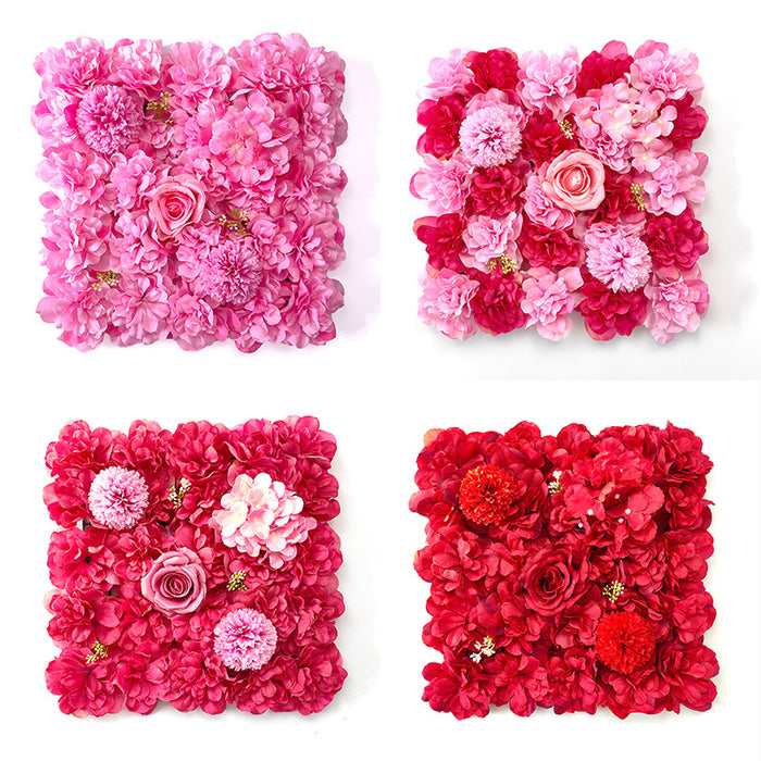 Bulk Flower Wall Panels 15 x 15 Inch 3D Silk Rose Floral Wall Decorative Wholesale