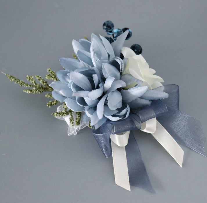 Ramillete de muñeca de flores artificiales a granel azul marino al por mayor