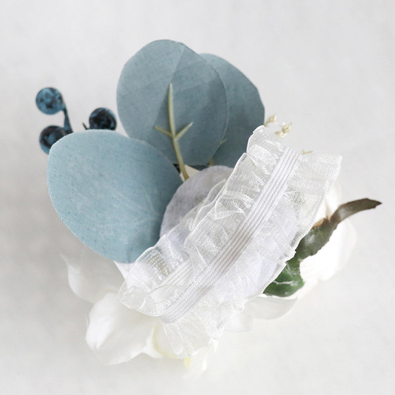 Bulk Artificial Rose with Berries Wrist Corsage Wholesale