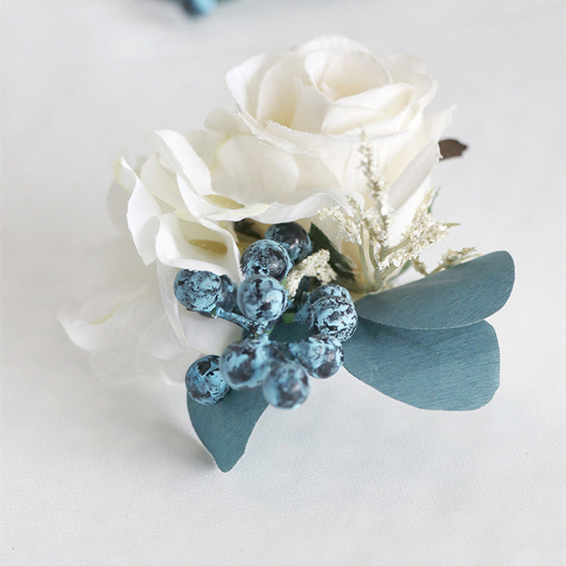 Bulk Artificial Rose with Berries Wrist Corsage Wholesale