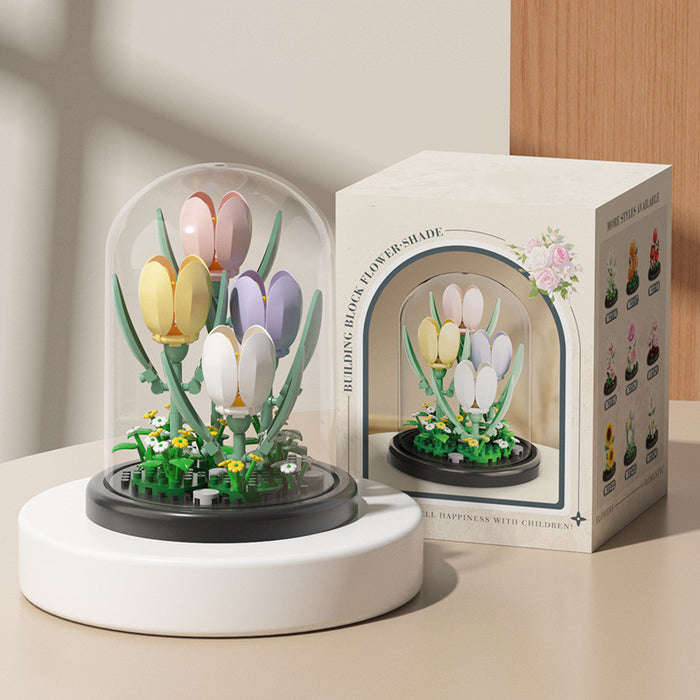 Bulk Flower Bouquet Building Set with Dome Birthday Gifts Botanical Collection Wholesale