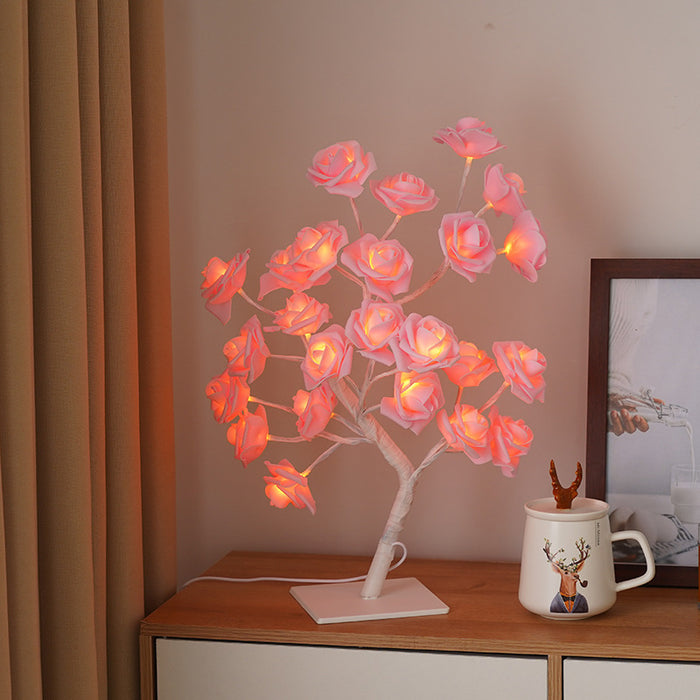 Bulk Forever Rose Tree Lamp Colorful Light Up LED Rose Tree Table Lamp USB Operated Lighted Tree Gifts for Valentine's Day Wedding Anniversary Birthday Mother's Day Wholesale