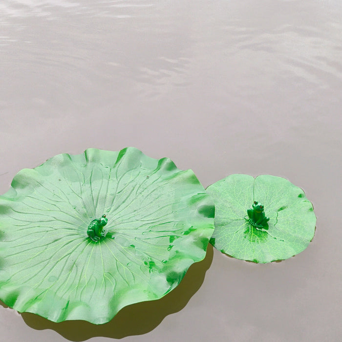 Bulk Exclusive 2Pcs Frog on Lily Pad Artificial Lily Leaf Pads for Ponds Wholesale