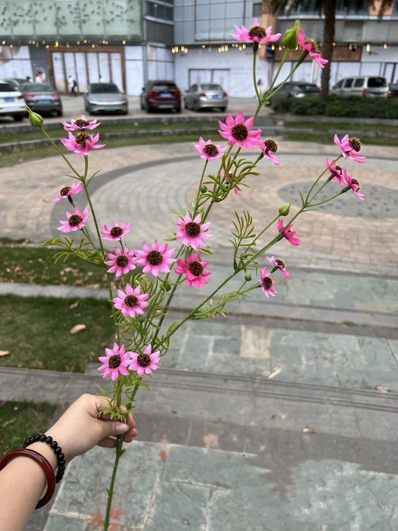 Bulk 10pcs 34" September Birth Flower Aster Spray Branches Bouquet Long Stems Artificial Silk Flowers Wholesale