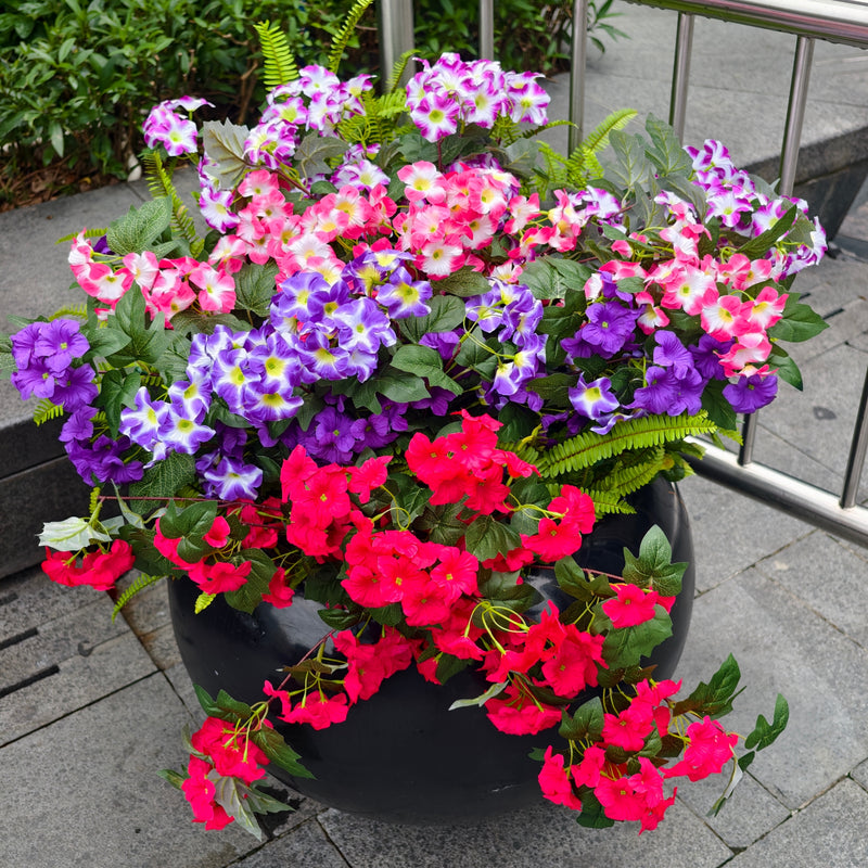 Bulk Exclusive Upgraded Faux Petunia Flowers UV Resistant Artificial Flowers for Outdoor Garden & Porch Decor Wholesale