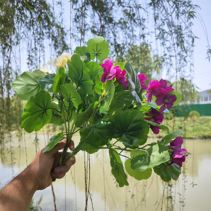 A granel 8 paquetes de flores de arbusto de geranio para arbustos al aire libre resistentes a los rayos UV al por mayor 