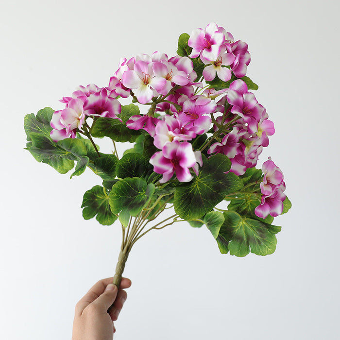 Bulk 16.5 inches Tall Geranium Bush Faux Flowers UV Resistant for Outdoors and Indoors Wholesale