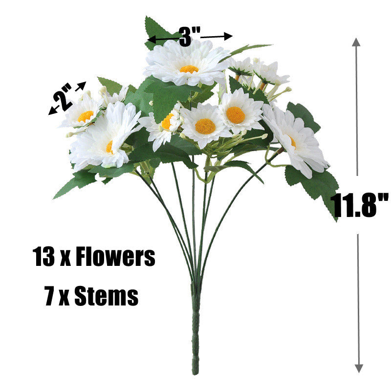 Bulk 11.8" Gerbera Bush Bouquet Faux Silk Flowers Arrangement Wholesale