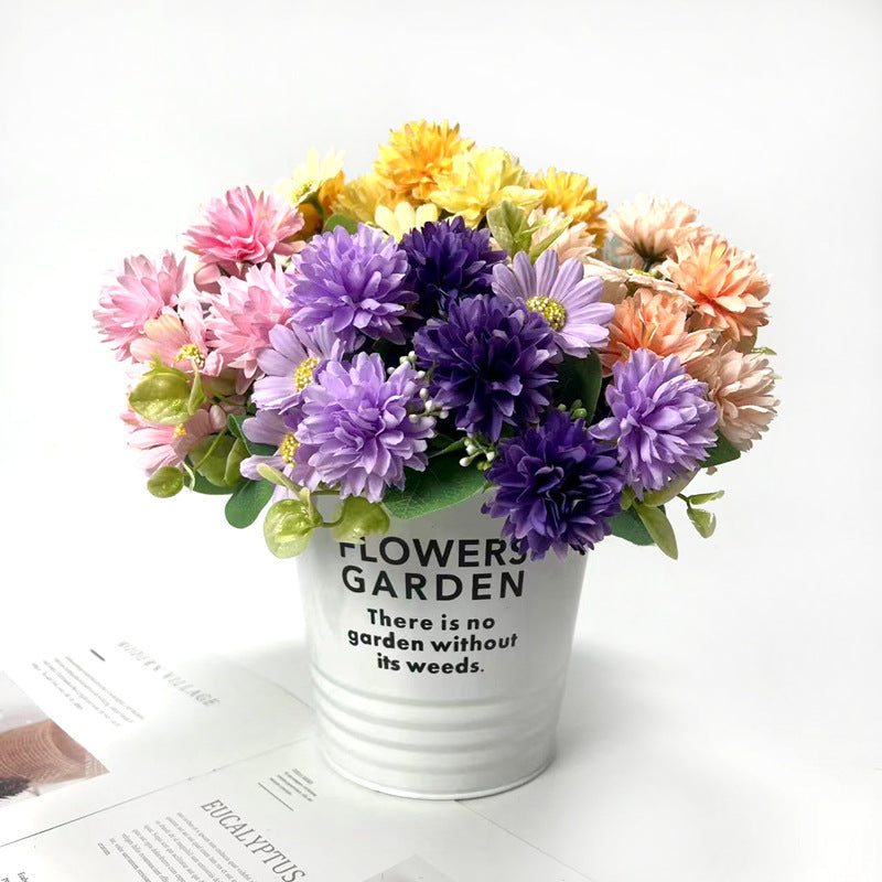 Bulk 11.8" Gerbera Bush Mixed Kiku Silk Flowers Bouquet Artificial Floral Arrangements Wholesale