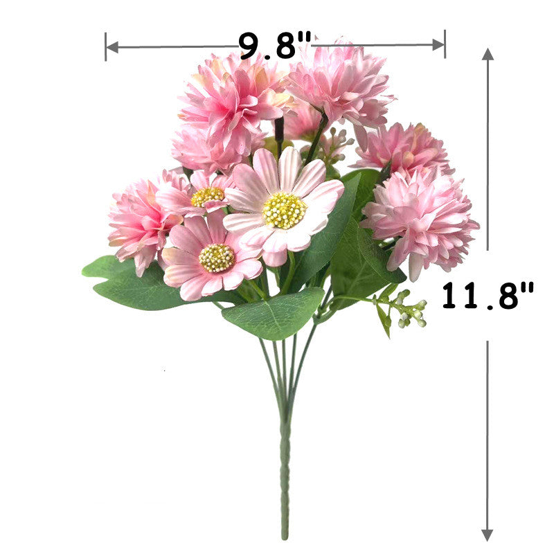 Bulk 11.8" Gerbera Bush Mixed Kiku Silk Flowers Bouquet Artificial Floral Arrangements Wholesale