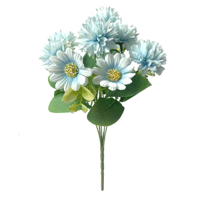 Bulk 11.8" Gerbera Bush Mixed Kiku Silk Flowers Bouquet Artificial Floral Arrangements Wholesale