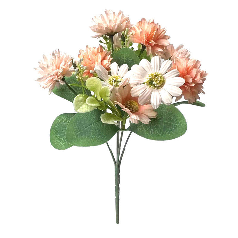 Bulk 11.8" Gerbera Bush Mixed Kiku Silk Flowers Bouquet Artificial Floral Arrangements Wholesale