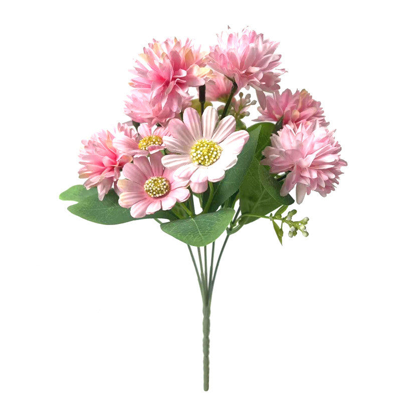 Bulk 11.8" Gerbera Bush Mixed Kiku Silk Flowers Bouquet Artificial Floral Arrangements Wholesale