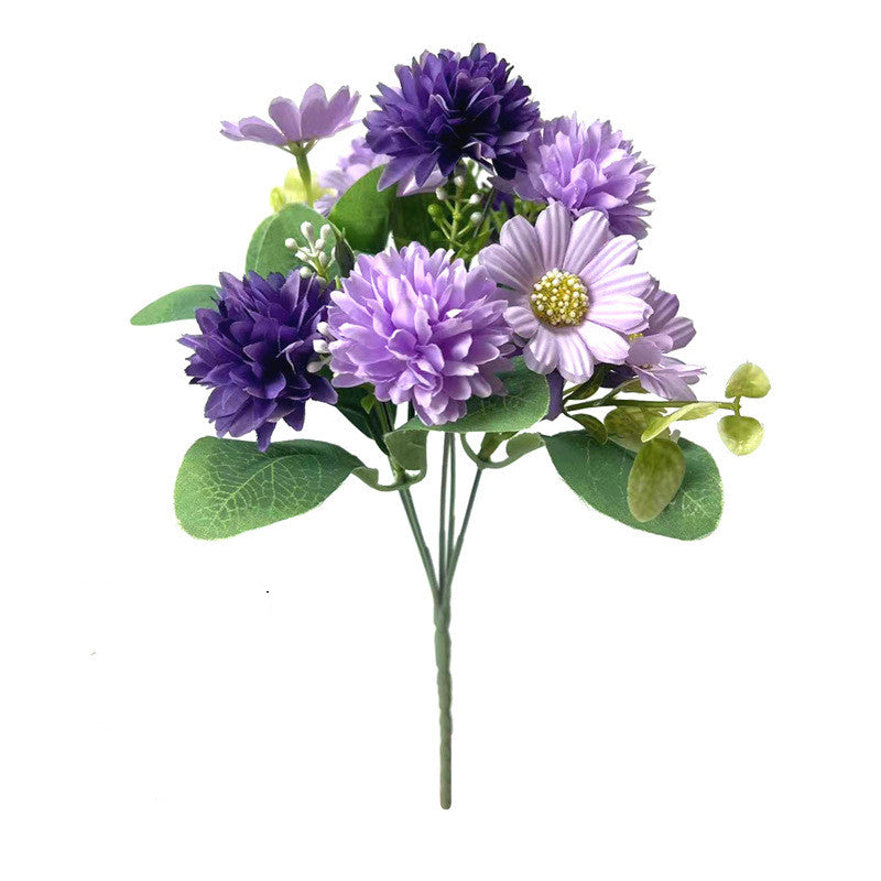 Bulk 11.8" Gerbera Bush Mixed Kiku Silk Flowers Bouquet Artificial Floral Arrangements Wholesale