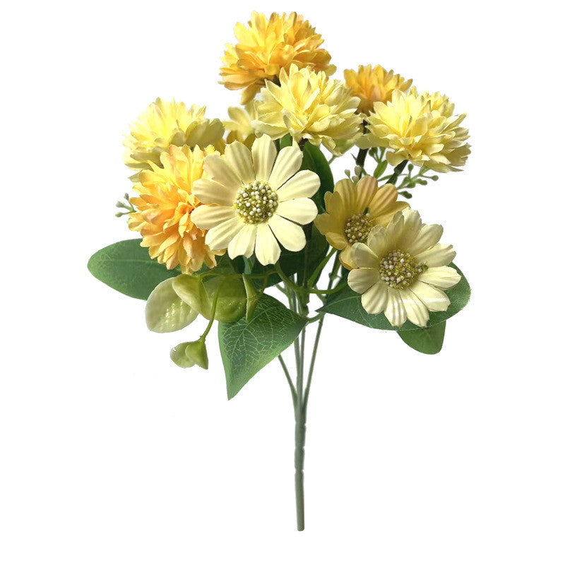 Bulk 11.8" Gerbera Bush Mixed Kiku Silk Flowers Bouquet Artificial Floral Arrangements Wholesale