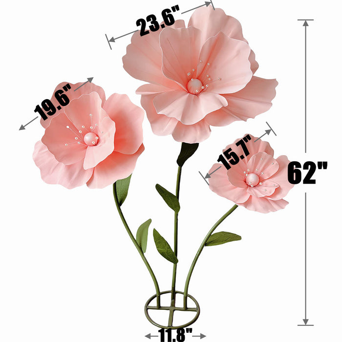 Bulk 62 inches Tall Assembled Giant Artificial Poppy Flowers for Wedding Party Decoration Wholesale