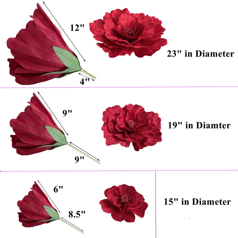 Tiges de têtes de fleurs de pivoine géantes en velours en vrac pour la photographie de fête de mariage, magasin de vente en gros