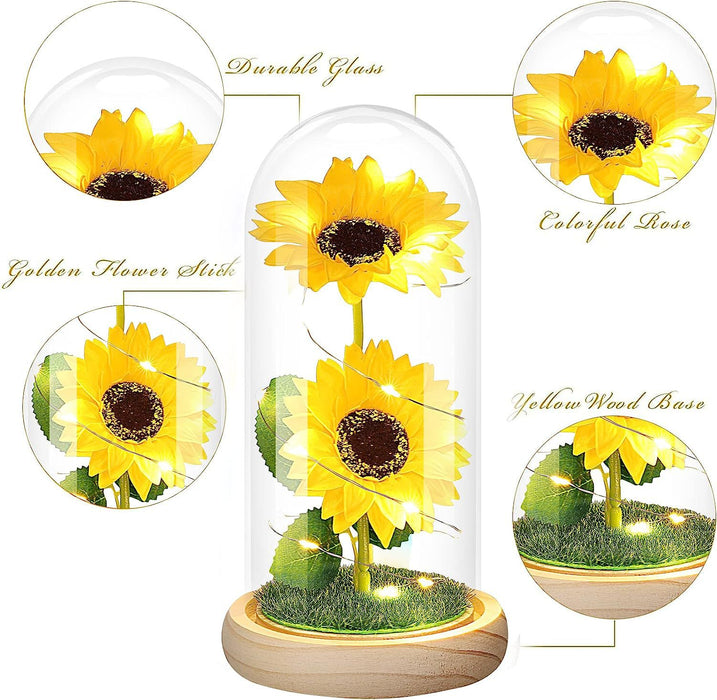 Bulk Gifts for Women Sunflowers Led Glass Flowers for Her Wholesale