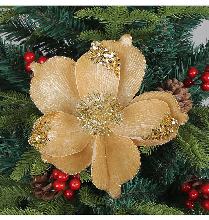 Bulk Large Glitter Artificial Flower Christmas Tree Wreath DIY Ornaments Wholesale