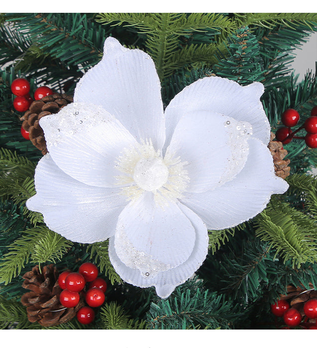 Bulk Large Glitter Artificial Flower Christmas Tree Wreath DIY Ornaments Wholesale