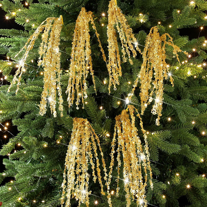 Bulk Glitter Christmas Tree Picks and Sprays Glitter Sequins Branches Stems Ornaments Wholesale