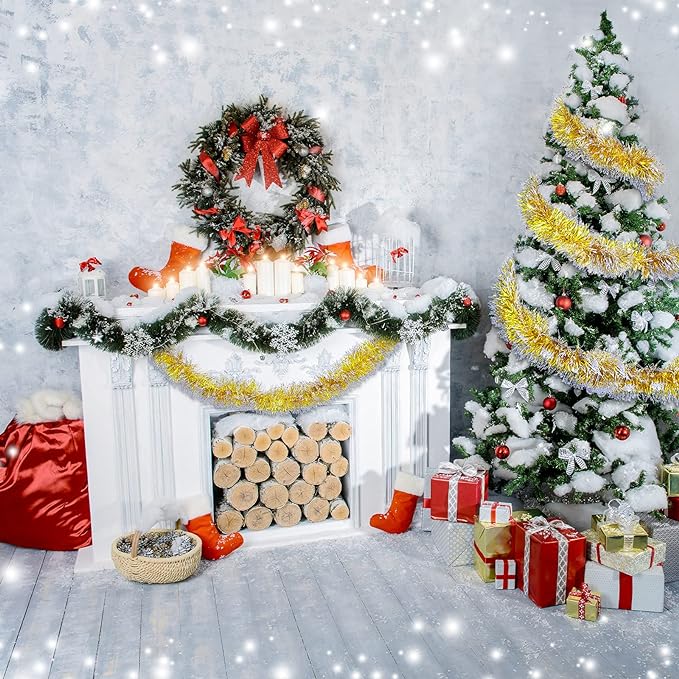 Bulk 10pcs Total 65 Ft Tinsel Hanging Garland Metallic Shiny Garland Wholesale