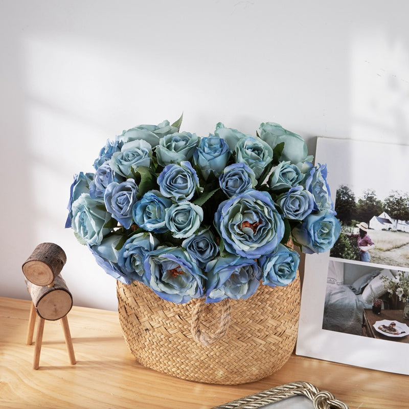 Bouquet de pivoines bleu royal dégradé en vrac, composition florale en gros 