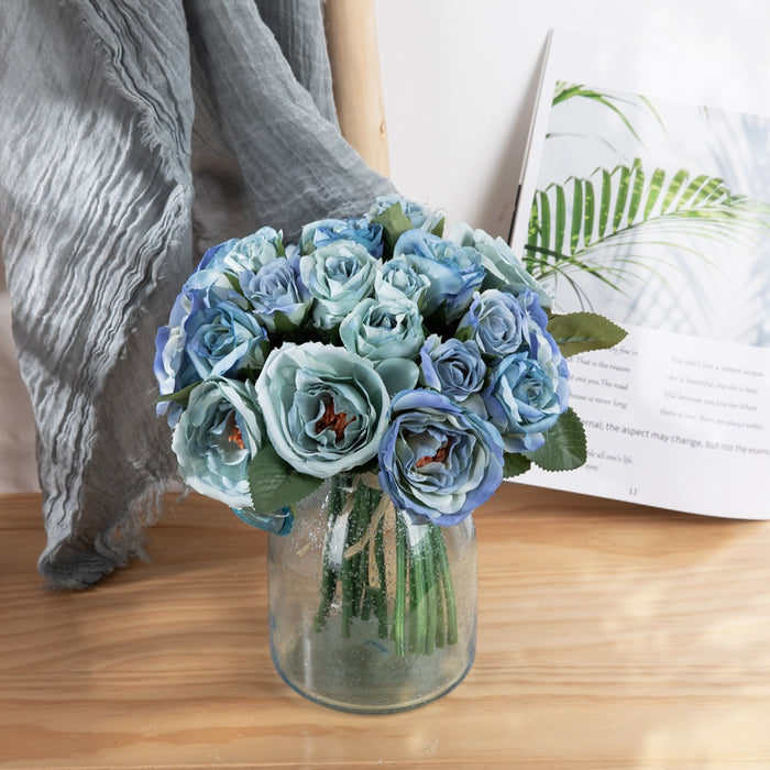 Bulk Gradient Royal Blue Peony Bouquet Floral Arrangement Wholesale