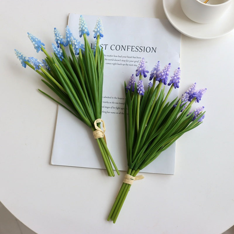 Bulk 6Pcs Exclusive Muscari Stems Grape Hyacinth Artificial for Crafts Wedding Bouquet Wholesale