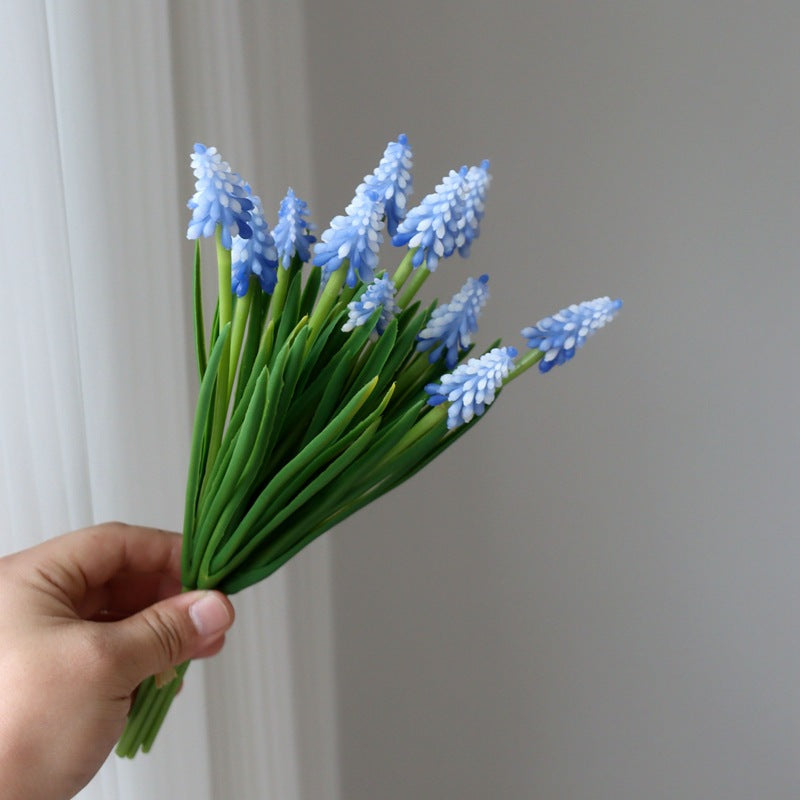 Bulk 6Pcs Exclusive Muscari Stems Grape Hyacinth Artificial for Crafts Wedding Bouquet Wholesale