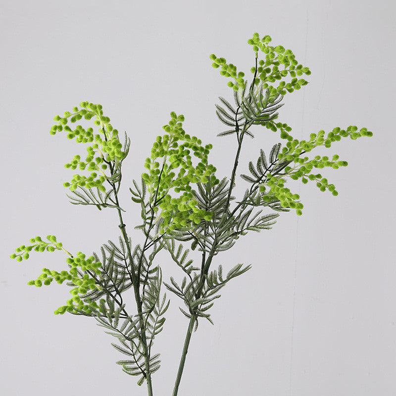 Tiges de mimosa en vrac de 34 pouces, branches de fleurs de mimosa artificielles, feuillage à longues tiges, vente en gros