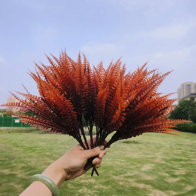 Bulk 12" Boston Fern Bush for Outdoors Artificial Fall Plants Outdoor UV Resistant Wholesale