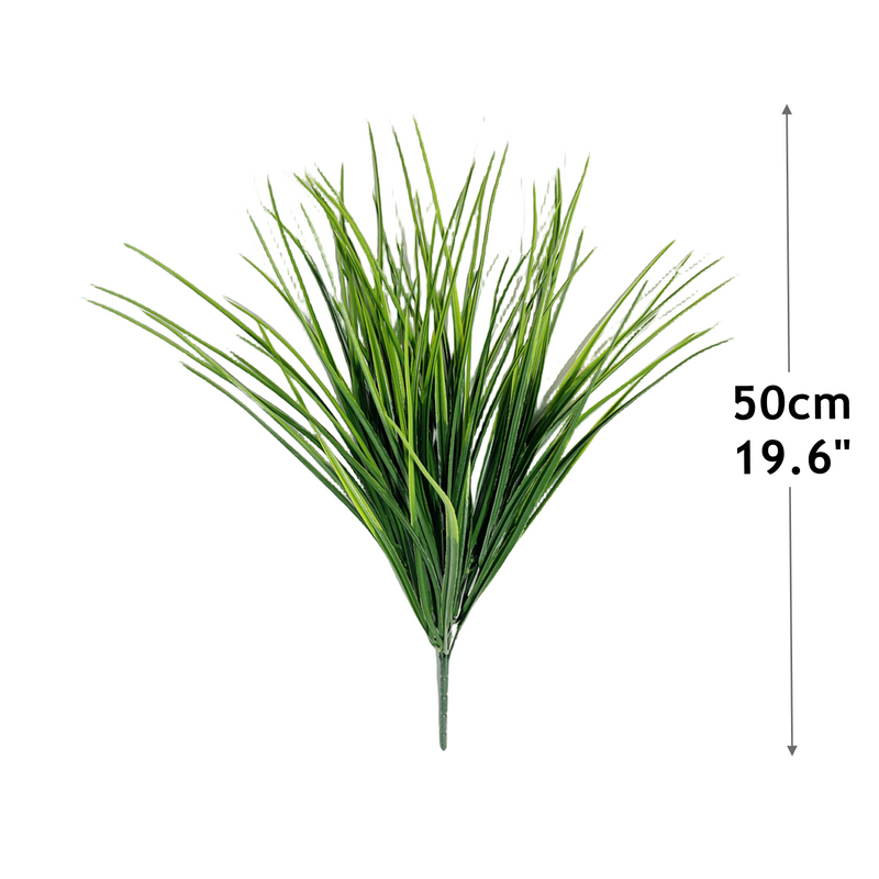 Bulk 19.6" UV Resistant Greenery Grass Artificial Plants Bush for Outdoors Wholesale