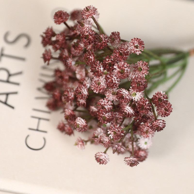 Lot de 3 tiges de gypsophile artificielles rétro d'automne de 9 pouces en vrac pour boutonnières DIY en gros 