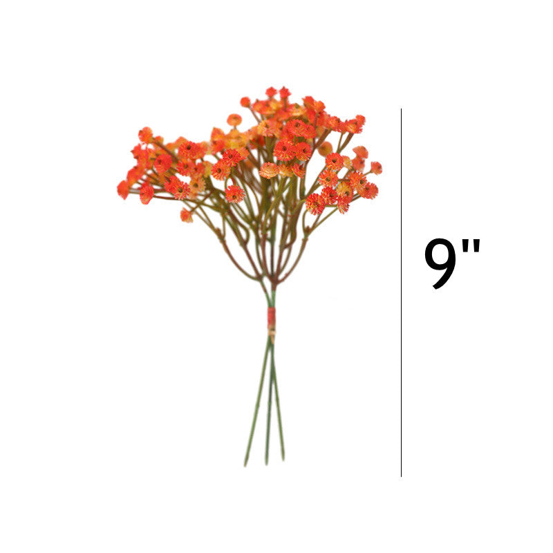 Lot de 3 tiges de gypsophile artificielles rétro d'automne de 9 pouces en vrac pour boutonnières DIY en gros 