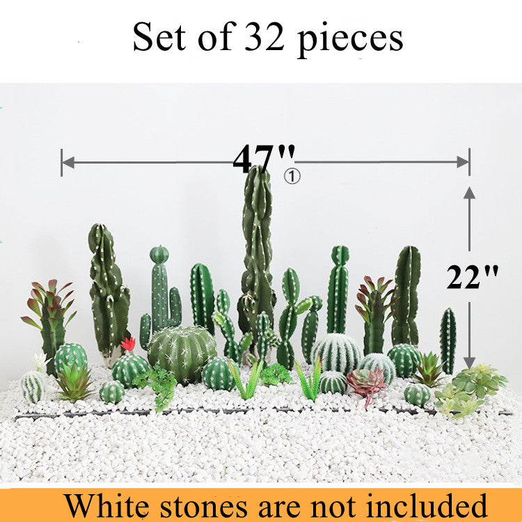 Ensemble en vrac de tiges de cactus pour aménagement paysager, plantes succulentes artificielles en gros