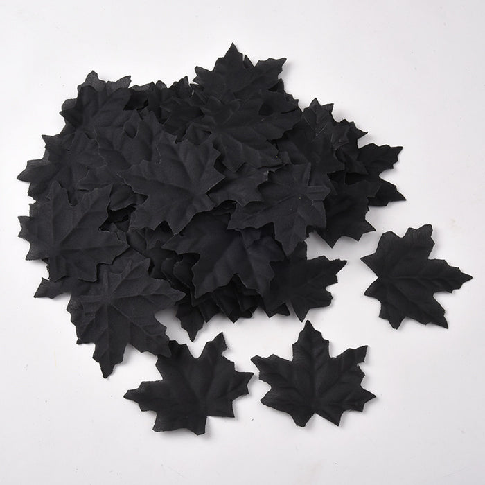 Bulk 500Pcs Halloween Black Maple Leaves Centerpieces Wholesale