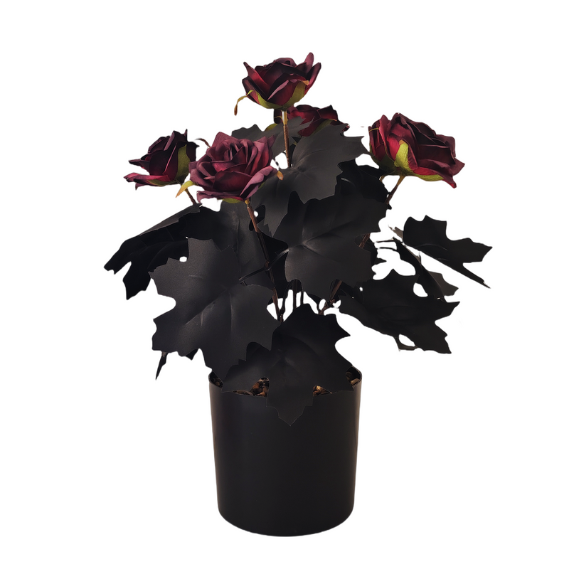Bulk 14" Halloween Silk Roses Great for Floral Arrangements, Spooky Halloween Displays & Gothic-Style Decor Wholesale