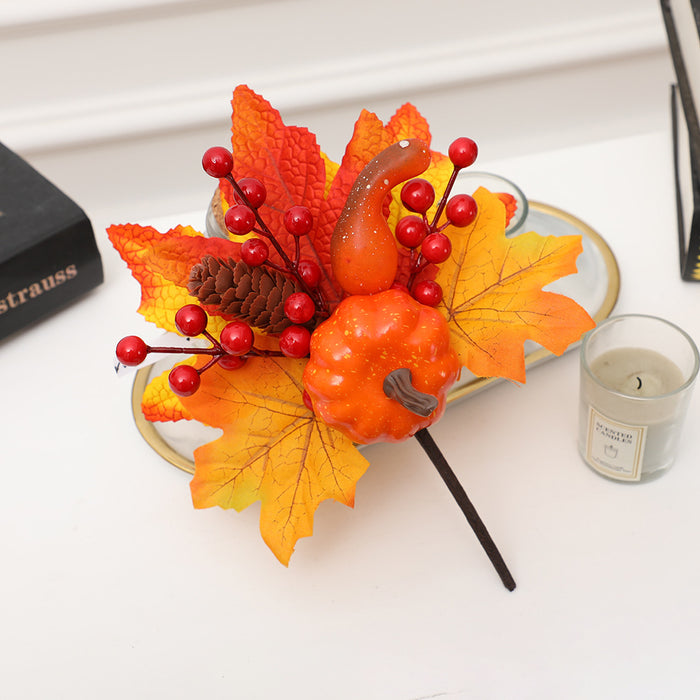 Bulk 19 Styles Halloween Flowers Stems Pick with Pumpkins Floral Centerpiece Wholesale