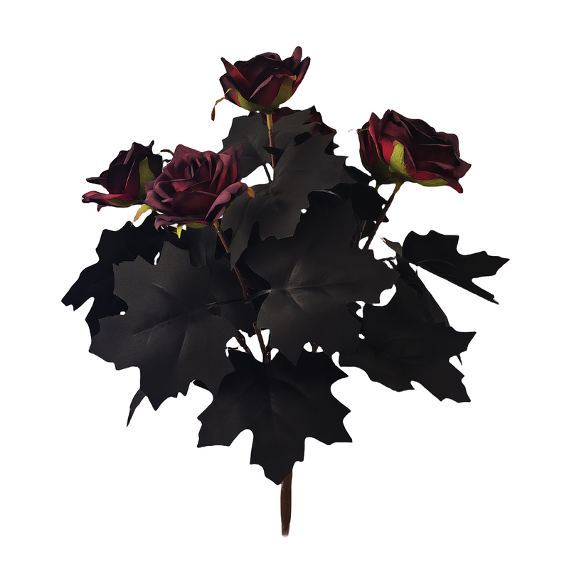 Bulk 14" Halloween Silk Roses Great for Floral Arrangements, Spooky Halloween Displays & Gothic-Style Decor Wholesale
