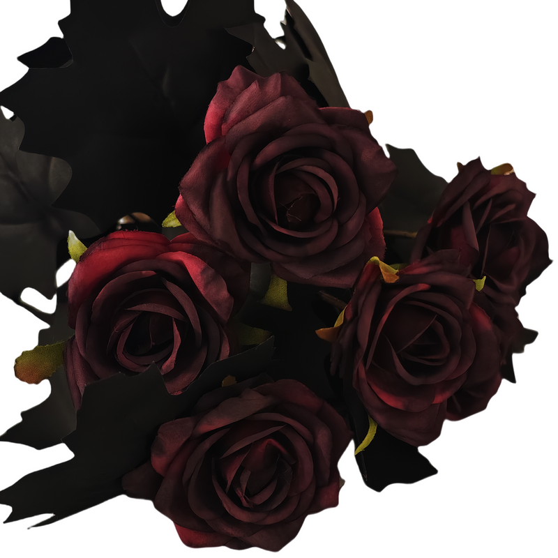 Bulk 14" Halloween Silk Roses Great for Floral Arrangements, Spooky Halloween Displays & Gothic-Style Decor Wholesale