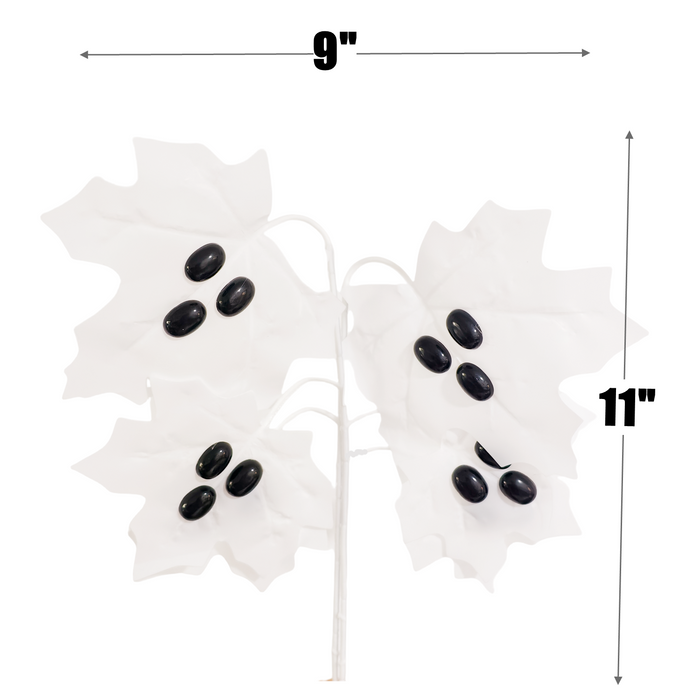 Bulk 11" Halloween Spooky Maple Leaves Stem - 3D Googly Eyes Design for Halloween Decoration Wholesale