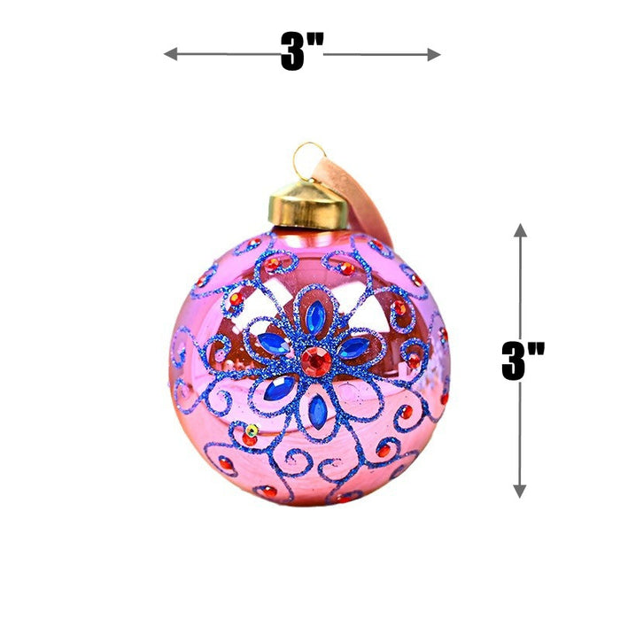 Bulk Christmas Hand Painted Ball Ornaments Glass Pendant for Xmas Tree Decor Wholesale