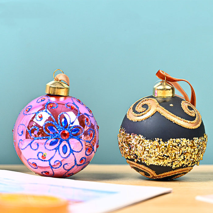 Bulk Christmas Hand Painted Ball Ornaments Glass Pendant for Xmas Tree Decor Wholesale