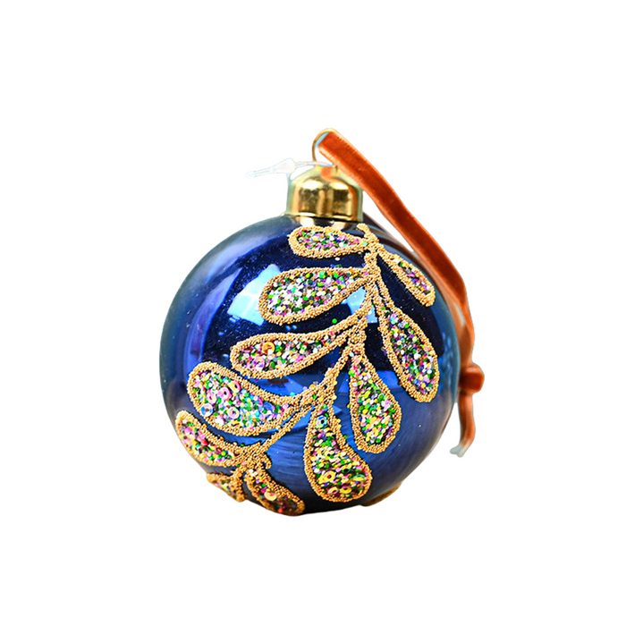 Bulk Christmas Hand Painted Ball Ornaments Glass Pendant for Xmas Tree Decor Wholesale