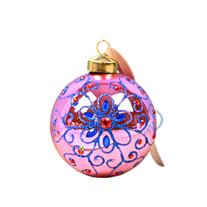 Bulk Christmas Hand Painted Ball Ornaments Glass Pendant for Xmas Tree Decor Wholesale