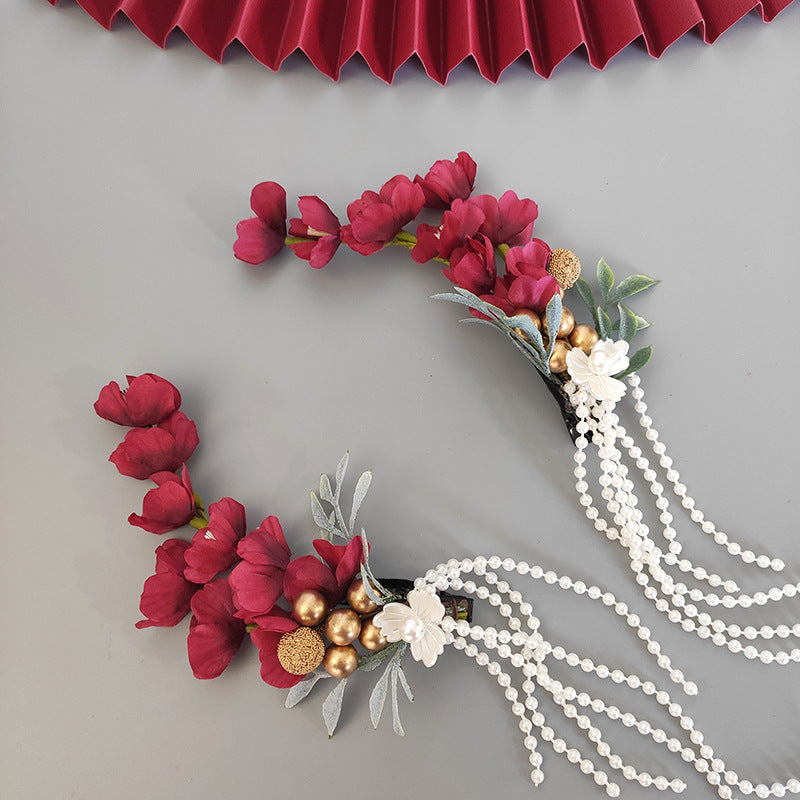 Lot de 2 pinces à fleurs faites à la main en strass pour mariage