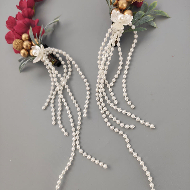 Lot de 2 pinces à fleurs faites à la main en strass pour mariage