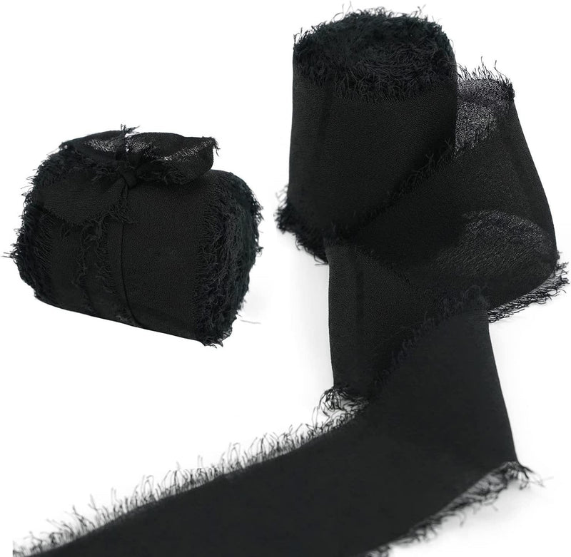 Bulk 22 Colors 5.4 Yd Handmade Fringe Chiffon Silk-Like Ribbon Smooth Ribbon for Wedding Party Decoration Wholesale